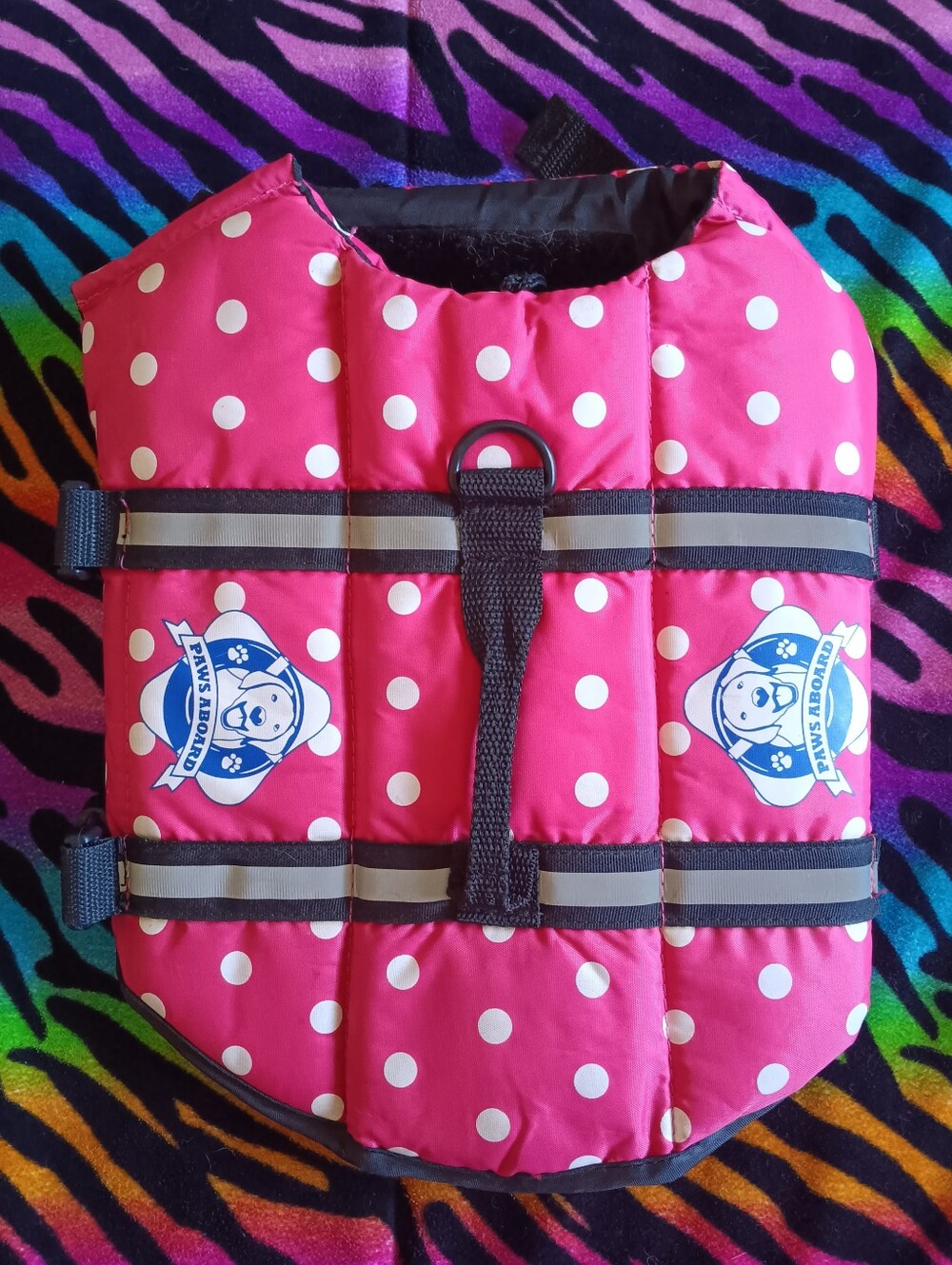 🐾 🩷 Paws Aboard Pink Polka Dot Dog Life Jacket Vest Safety Flotation Small S